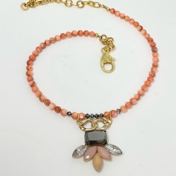 Bling pendant, shell beads, crystal necklace set - Picture 4 of 6